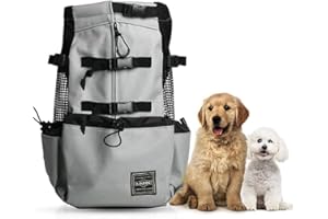 Woolala Light Weight Pet Carrier Backpack for Small and Medium Dogs, Veterinarian Approved Safe Bag for Travel - Easy Take Space Saving - Grey L