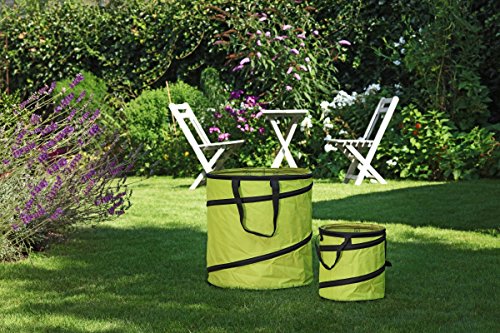 1PLUS Pop Up Sack, Spielzeugsack, Gartensack, Wäschesack 85 und 15 Liter, in verschiedenen Farben (Grün)