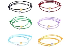 DAQIEPIN 12 braccialetti Bracciale Anima Gemella, a forma di cuore, da donna, in filigrana, a forma di cuore,regolabili,per donne e ragazze Regalo per Coppia Lui Lei Fidanzata Fidanzato