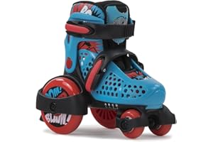SFR Stomper Children's Adjustable Quad Skates, Unisex, 4 Size Adjustable To Grow With Your Child's Shoe Size, Larger Rear Wheels For Stability