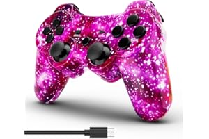 MUZELI Wireless Controller per PS3, Joystick per PS3 con doppio shock compatibile con Playstation 3 con cavo di ricarica-ielo stellato