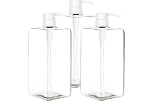 ‎YOUNGEVER Youngever 3er-Set 1L Pumpflaschen für Shampoo, Mehrweg Kunststoff Pumpspender Seifenspender Dispenser Lotionspender Leerflasche für Flüssige Shampoo Lotionen Küche Bad (Transparent)