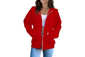 Routefuture Sweat à Capuche pour Femme - Couleur Unie - Sweat a Capuche Femme Zippé Sweat-Shirt à Manches Longues Décontracté Chaude Chic Et Elegant Veste Pas Cher