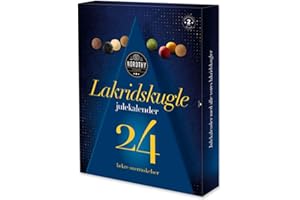 NOHAWA Nordthy Adventskalender mit Lakritzkugeln 260 g | 24 Tage Lakritz-Genuss | Skandinavische Süßwaren | Geschenkidee für Lakritz-Fans | Premium Kalender zum Verschenken