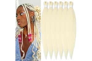 YDDM Warkocz z jasnego afrykańskiego blondu, 6 opakowań, kanekalon, plecione włosy kanekalon, przedłużenie włosów do warkoczyków Yaki, 613#