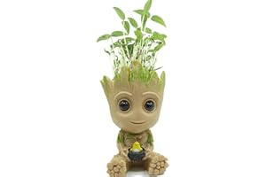 GTLAOGS Baby Groot Maceta Treeman, figura de acción escultura de jardín, macetas con agujero de drenaje, para plantas y soporte para bolígrafos, plantas, jardín, balcón, acuario, decoración, altura: