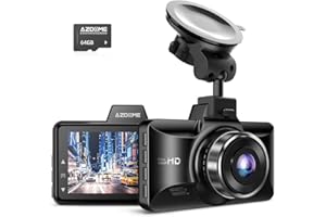 AZDOME Dash Cam Car Camera FHD 1080P with Night Vision, 3 Inch IPS Screen, Wide Angle, Parking Monitor, G-Sensor, Loop Recording, SD Card (M01 Pro)