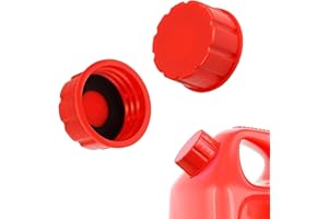 RECITEM Lot de 2 couvercles de boîte de carburant de 1/2/5 gallons - Filetage grossier rouge - Couvercle de rechange durable pour bidon d'essence Midwest, Briggs et Stratton