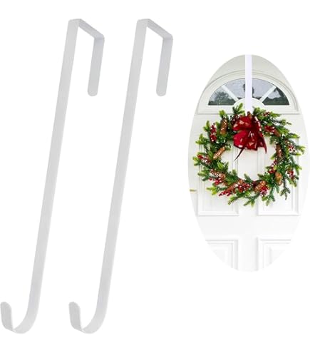 Colgador De Corona Para Puerta Plateada, Gancho Navideño, Decoración