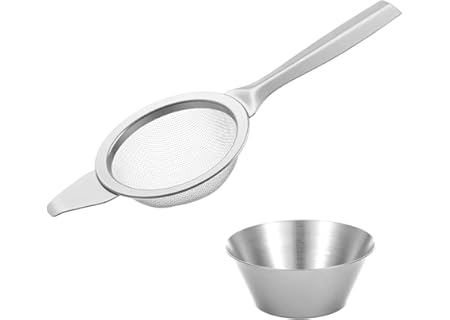 DOPENSPI Matcha sil med kopp av rostfritt stål, 6 cm mini hushållssil finmaskig sil matcha kopp köks - Amazon Deal & Rabatt