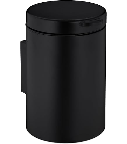 Mini Poubelle Salle De Bain Kazai 'Tove' 1,5L - Noir Élégant Avec Seau Intérieur