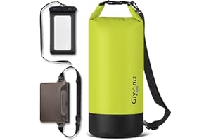 Glymnis Bolsa Estanca Impermeable Bolsa Impermeable 5 L/10 L/20 L con Bolsa Cintura para Rafting Kayak Playa Senderismo Esquí Pesca Escalada y Camping