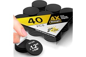 X-BET MAGNET Aimants Ronds Flexibles dos Adhésif - Aimants Adhésifs pour l'artisanat - Grands Aimants Collants - Les Points Magnétiques avec dos Adhésif - Alternative aux Bandes Magnétiques - Autocollants - 40 PCs