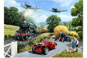 HANSEN FINE ART MG TA Car 4472 Flying Scotsman Spitfire Hurricane Plane Train Car Birthday Card