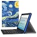 Produktbild MoKo Fire HD 10 Tastatur Hülle Keybord Case - PU Leder Schutzhülle mit abnehmbarer Wireless Bluetooth Tastatur QWERTY Layout für Amazon Fire HD 10 Tablet 2017 (mit Auto Schlaf / Wach), Sterne Nacht