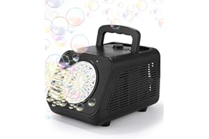 TIXEXO Máquina de Burbujas, Automática Portátil Maquina Burbujas,Máquina de Burbujas para Bodas, al Aire Libre, Fiestas, Cumpleaños(Negro)