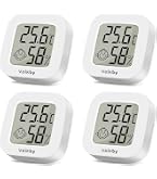 Technoline Digitales Thermo-Hygrometer 3er Set WS9425 (Batteriebetrieben, Weiß, 44 x 44 x 15 mm Technoline Digitales Thermo-Hygrometer 3er Set WS9425 (Batteriebetrieben, Weiß, 44 x 44 x 15 mm
