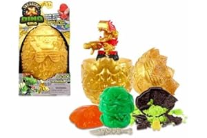 Treasure X - Gold Hunter Serie 2, huevo de dinosaurio con 8 niveles de juego y accesorios; un juguete de dino coleccionable, slime, roca para excavar, envío aleatorio, +5 años, Famosa (TRR55000)