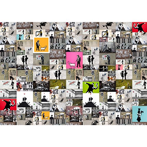 Fototapete Banksy Mosaik 396 x 280 cm – Vliestapete – Wandtapete – Vlies Phototapete – Wand – Wandbilder XXL – !!! 100% MADE IN GERMANY !!! Runa Tapete 9084012a - 6