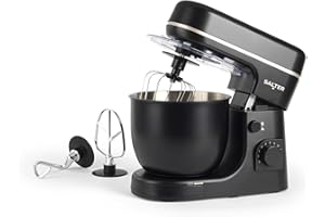 Salter Alchemy Stand Mixer - Electric Baking Whisk, 8 Speeds & Pulse Setting, 5 Litre Mixing Bowl, Planetary Mixing Action, Removable Splash Guard, Whisk, Dough Hook, Beater, Safety Lock, 1300 W