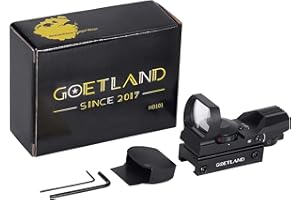 Goetland Gewehr Zielfernrohr 33mm Rotpunktvisier Red Dot Visier mit 4 Taktischen Rot Grün Schutz SFP 20mm Schiene für Airsoft Taktische Jagd Luftgewehr Sportschützen