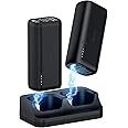 TNTOR - 10000mAh USB C Power Bank with Mini Charging Dock, (2 Pack 5000mAh) The Smallest Portable Charger with USB C Input Output, Dual Output - Matt Black