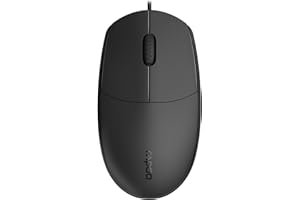 Rapoo Komputerowa mysz optyczna N100 (ergonomiczna, oburęczna, 3 przyciski, przewodowa, 1600 DPI, scroll) czarna