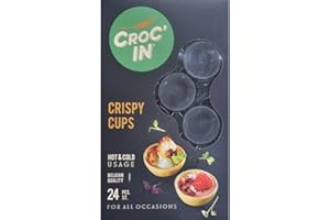 ‎CROC'IN Croc‘IN - Teigschälchen zum Bestücken Black - Tarteboden für süße Stückchen oder herzhafte Aperitifhäppchen - Handwerklich hergestellt & Vegan - 24 Stück