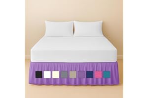 Rohi Base Valance Sheets King Size - Fit Over Base - Frilled 16” Deep Fit, Polycotton Bed Skirt - OEKO-TEX® Standard 100 Certified (King Base Valance,Lilac)