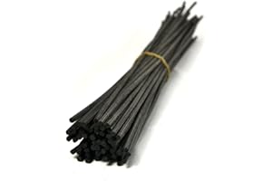 OUGUAL 100 Piezas Caña de ratán propagación difusor de Varillas de Repuesto Palos para Aroma y Fragancia (20cm x 3mm, Negro)