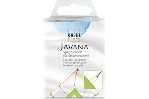 KREUL 810024 - Pazurki napinające Javana do malowania na jedwabiu, z gumowymi pierścieniami do mocowania, 24 szt.