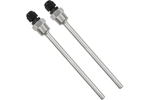 BEASAFY 2 Pièces Puits Thermométrique, Filetage G 1/2" Thermopocket, Manchons de Plongée en Acier Inoxydable 304, Tuyaux de Protection pour Sonde de Température (150mm)