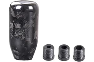 muge racing Gear Shift Knob,Universal Carbon Fiber Forged Pattern Car Manual Gear Shift Knob with 3 Adapters