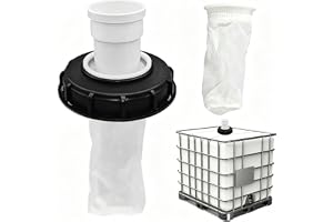 IBC-filter, rakt, med IBC-lockfilter och lock av nylon, inkl. 2 nylonfilternät, 165 mm filterlock, för DN150 regnvattentank-tillbehör, tvättbar, för regnvattenförvaring