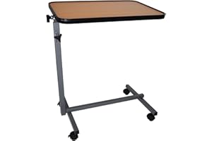 HEALTH Medical Fab Tavolino servipranzo per anziani e disabili, adatto a letti da degenza - tavolino con ruote frenanti, regolabile in altezza e in inclinazione