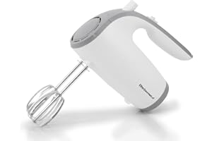 Elite Gourmet EHM-003X Batteur à main électrique, 5 vitesses, très puissant, blanc
