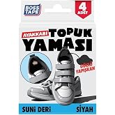 Boss Tape Siyah Suni Deri Topuk Yaması Ayakkabı İ&ccedil;i