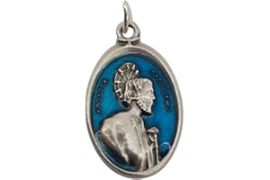 Eurofusioni Medaglia Santiago Apostolo e Cattedrale di Compostela. 10 medagliette Votive di San Giacomo placcate Argento - Souvenir Cammino del pellegrino - Charm h 2,4 cm