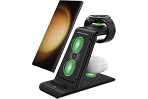 Aimtel Kabelloses Ladegerät Kompatibel mit Samsung Galaxy Watch 6/6 Classic/5/5 Pro/4/3/Active 2, Wireless Ladestation für Galaxy S24/S24+/S24 Ultra/S23/Ultra/S22/S21/S20/Z Flip 5/4/Fold 4/3/Buds/Pro