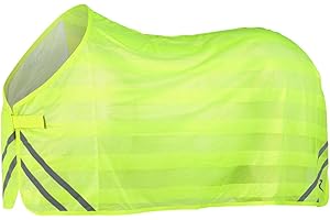 Horze Couverture en Maille Réfléchissante – Couverture de Sécurité pour Cheval avec Bandes Réfléchissantes et Fermeture à Velcro