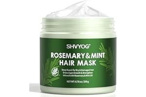 SHVYOG Hair Mask, Rosemary Hair Mask Natural for Dry Damaged Hair, Mint & Rosemary Oil for Hair, Hydrating Hair Moisturizer Rosemary Strengthening, Hair Mask Promotes Hair Repair Hair Health