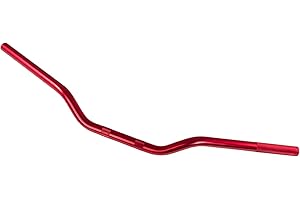 A-PRO Guidons Moto Custom Aluminium Diametre 22 mm Tordu Couleurs Sonic-Moto Rouge