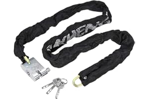 BAOGU Metall Extra Lang Kettenschloss Vorhängeschloss Sicherheits Schloss für Motorrad Fahrrad Motorroller Mofa Quad (S (65cm))