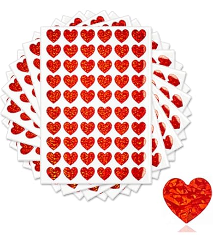 1170 Adesivi Cuore Rosso - Decorazioni San Valentino E Matrimoni, 2 Misure (1.6 E 1.1 Cm) - Foto 13