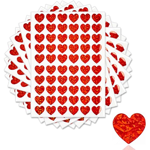 900 Adesivi A Forma Di Cuore Rossi - Etichette Autoadesive 1cm Per Matrimoni, San Valentino E Scrapbooking - Foto 13
