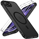 ivoler Magnetic Case for iPhone 17e/iPhone 16e with 2 Pieces Tempered Glass, Compatible with MagSafe, Anti-Shock Translucent