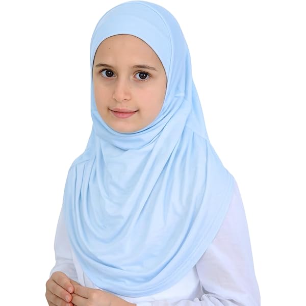 FakeFace Hijab Bambina 2-6 Anni: Traspirante In Cotone E Poliestere Con Fiori E Paillettes – Foulard Islamico Con Elastico Sotto Il Mento