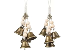 WUERKIYA campane da strega per pomello della porta, Windspiel Garten - Campanelli eoliche a mano, ideali per esterni, con un design mistico e elementi spirituali