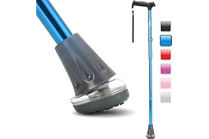 HEALTHBAZAAR All Terrain Folding Walking Stick, Walking Sticks for Elderly & Adults, Pivot Tip and Heavy Duty Mobility Aid, Collapsible Stick for Men & Ladies