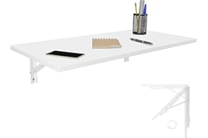 KDR PRODUKTGESTALTUNG Tavolo da pranzo pieghevole da parete, 80 x 40 cm, colore bianco, tavolo da pranzo, tavolo da bar da parete, tavolo pieghevole da parete per il montaggio a parete in ufficio, cucina, sala da pranzo